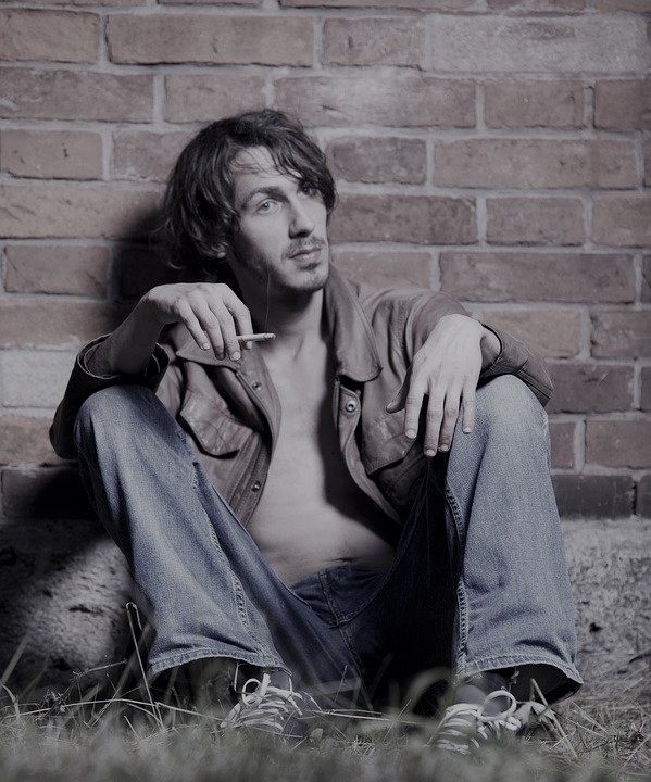 young man smoking